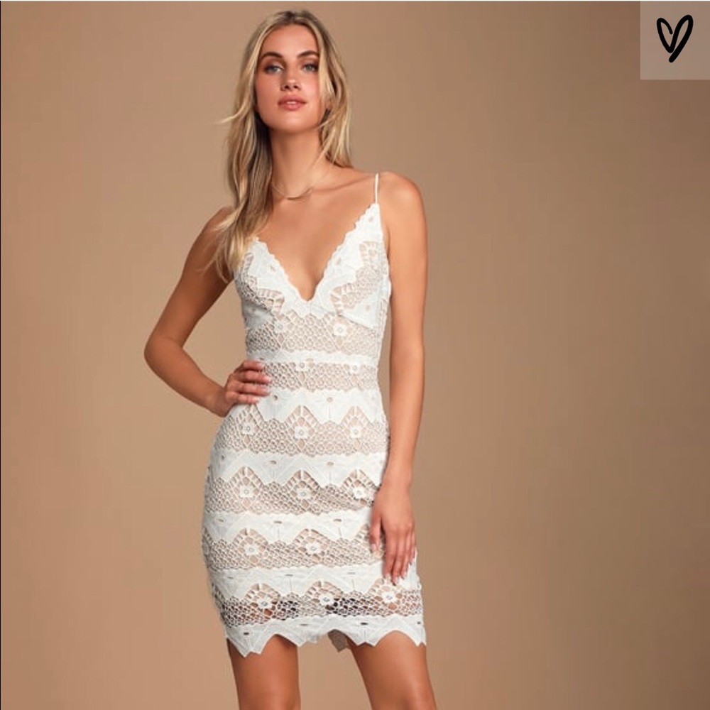 Lulu’s White Chrochet Lace Dress - Picture 3 of 5